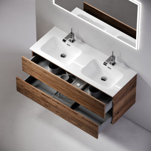 Тумба под раковину Sancos Urban UR120-2ECH 120х50 подвесная цвет коричневый - фото 5